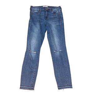 Madewell Womens High Riser Skinny Jeans Size 28 Distressed Blue Denim Stretch